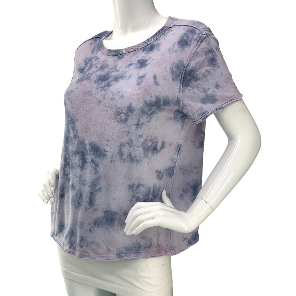 Free People We The Free Womens Size S Riptide Tee T Shirt Top Purple Tie Dye